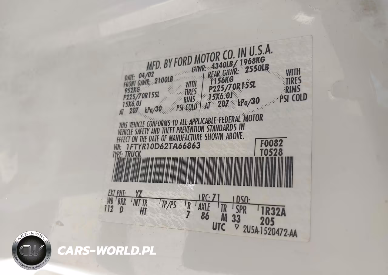 2002 Ford Ranger Xl-Xlt VIN:1FTYR10D62TA66863 - 9