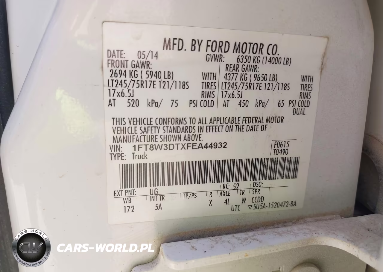 2015 Ford F-350 Lariat VIN:1FT8W3DTXFEA44932 - 8