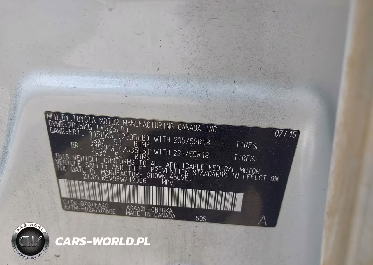 2015 Toyota Rav4 Limited VIN:2T3YFREV9FW212006 - 9