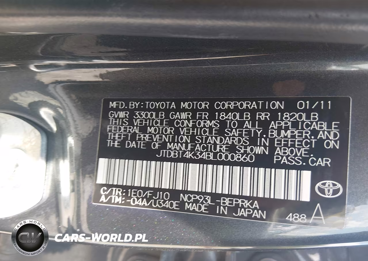 2011 Toyota Yaris VIN:JTDBT4K34BL000860 - 9