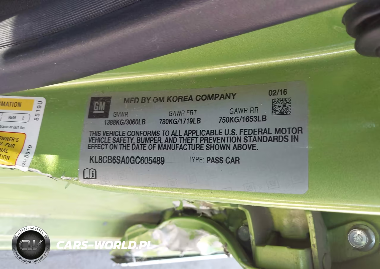 2016 Chevrolet Spark Ls Cvt VIN:KL8CB6SA0GC605489 - 9