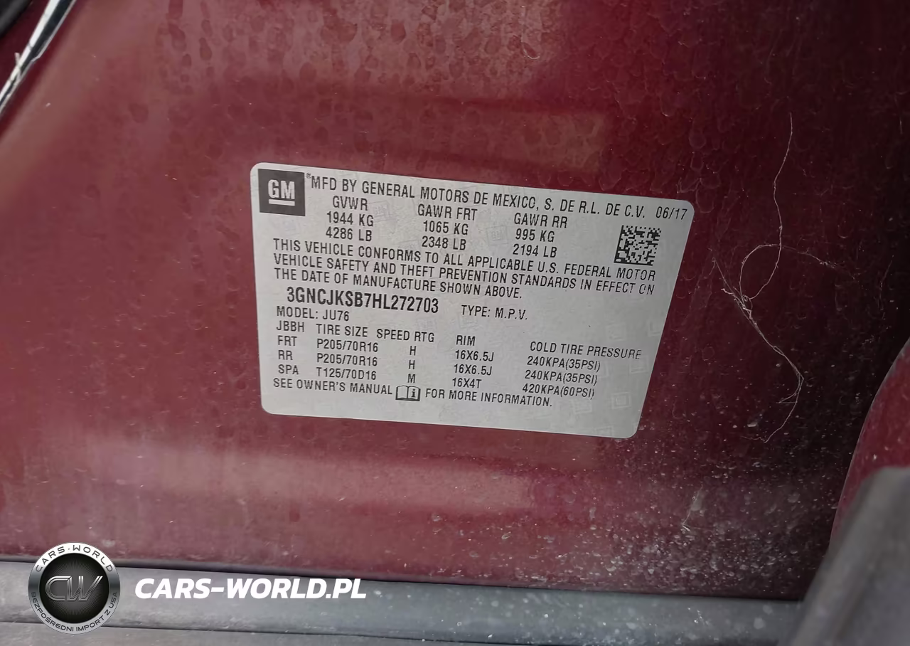 2017 Chevrolet Trax Ls VIN:3GNCJKSB7HL272703 - 9