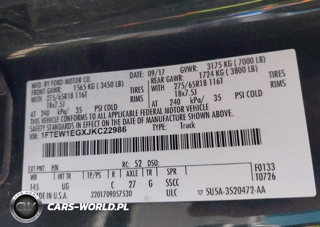 2018 Ford F-150 Xlt VIN:1FTEW1EGXJKC22986 - 9