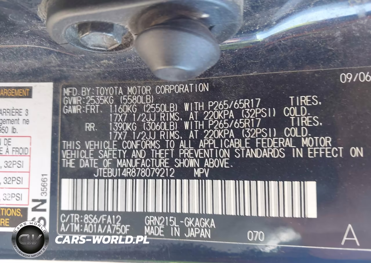 2007 Toyota 4Runner Sr5 VIN:JTEBU14R878079212 - 9