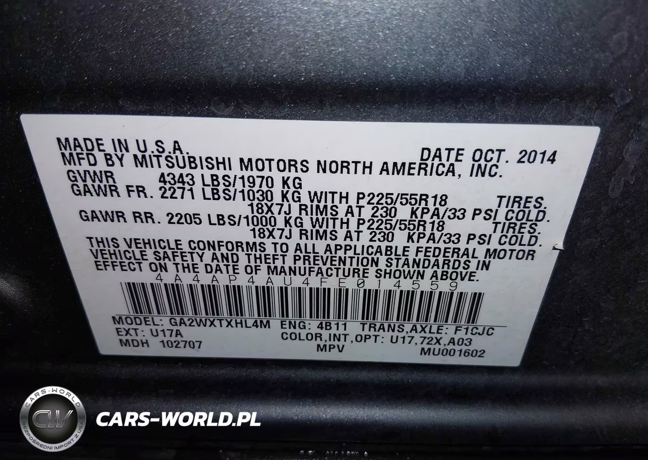 2015 Mitsubishi Outlander Sport Se VIN:4A4AP4AU4FE014559 - 9