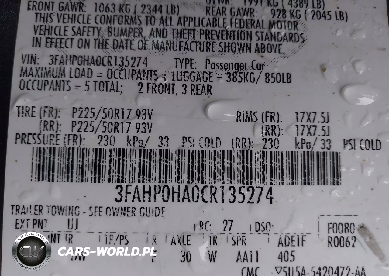 2012 Ford Fusion Se VIN:3FAHP0HA0CR135274 - 9