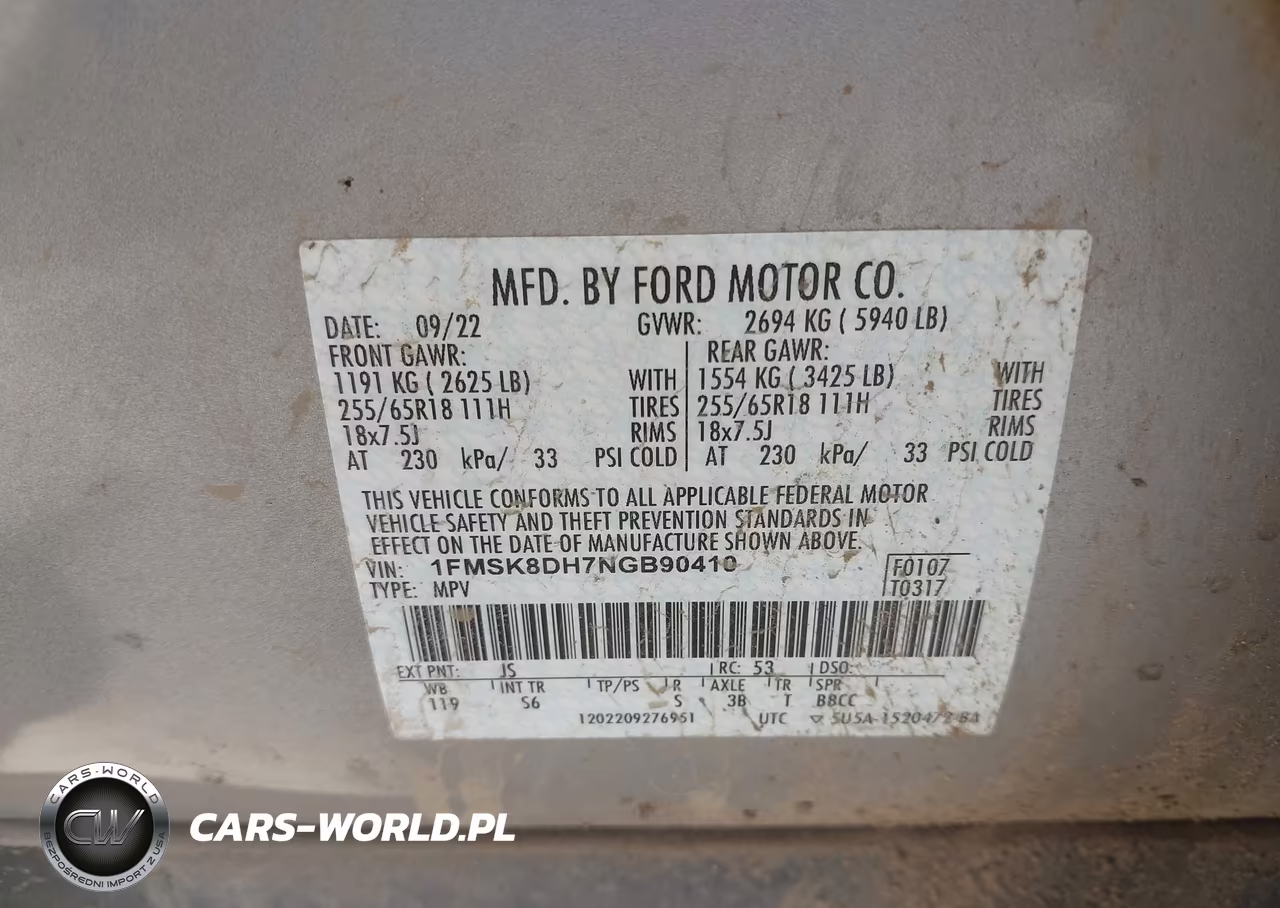 2022 Ford Explorer Xlt VIN:1FMSK8DH7NGB90410 - 9