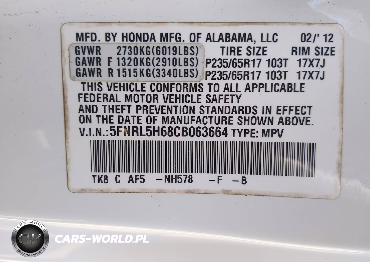 2012 Honda Odyssey Ex-L VIN:5FNRL5H68CB063664 - 9