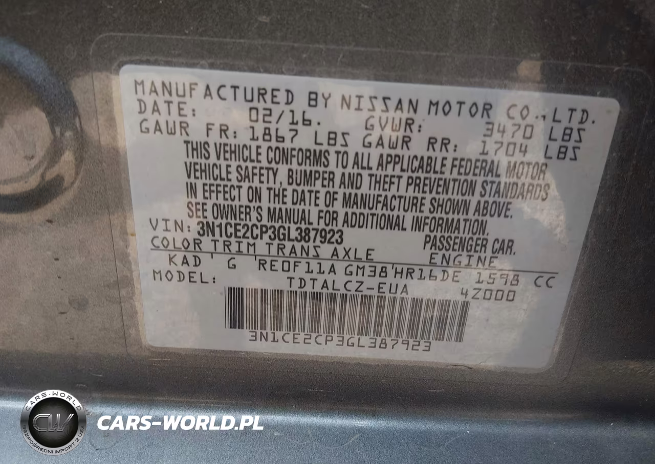 2016 Nissan Versa Note S Plus VIN:3N1CE2CP3GL387923 - 9