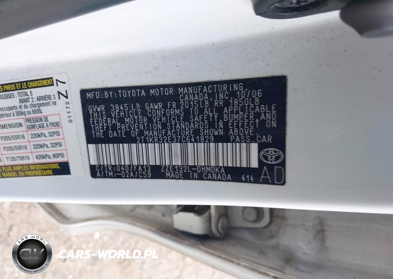2007 Toyota Matrix VIN:2T1KR32E37C641829 - 9