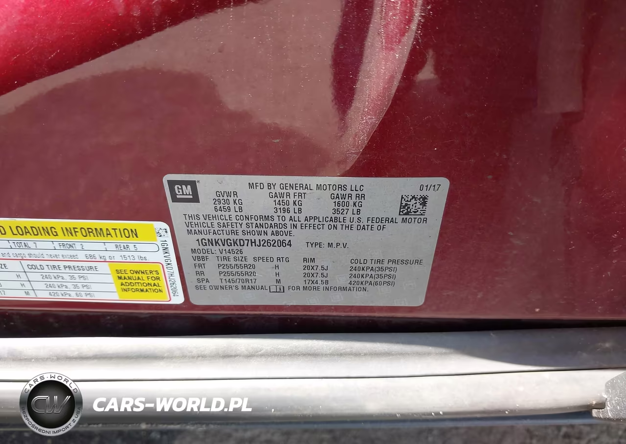 2017 Chevrolet Traverse Lt VIN:1GNKVGKD7HJ262064 - 9