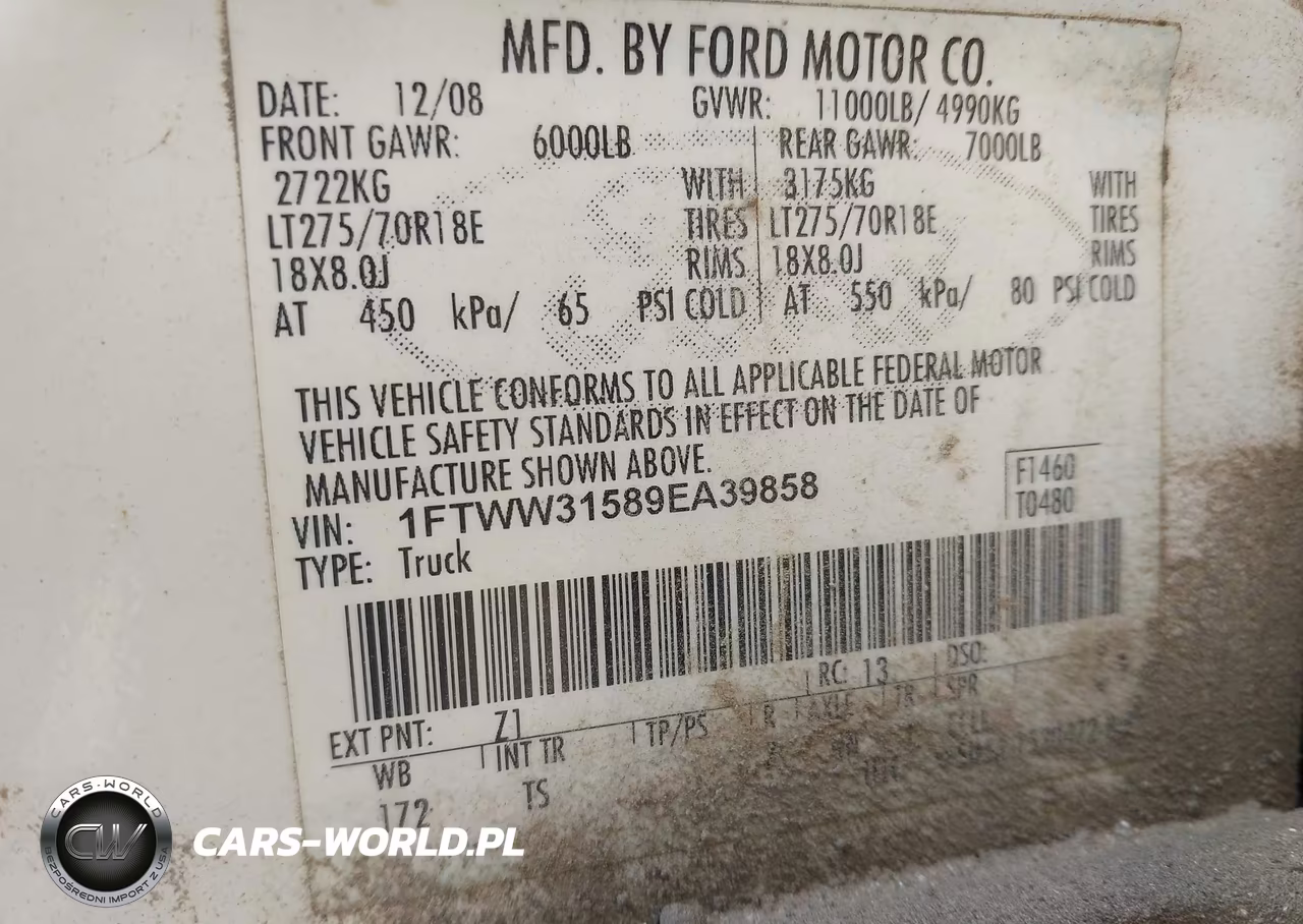 2009 Ford Super Duty F-350 Srw Cabelas-Fx4-King Ranch-Lariat-Xl-Xlt VIN:1FTWW31589EA39858 - 8
