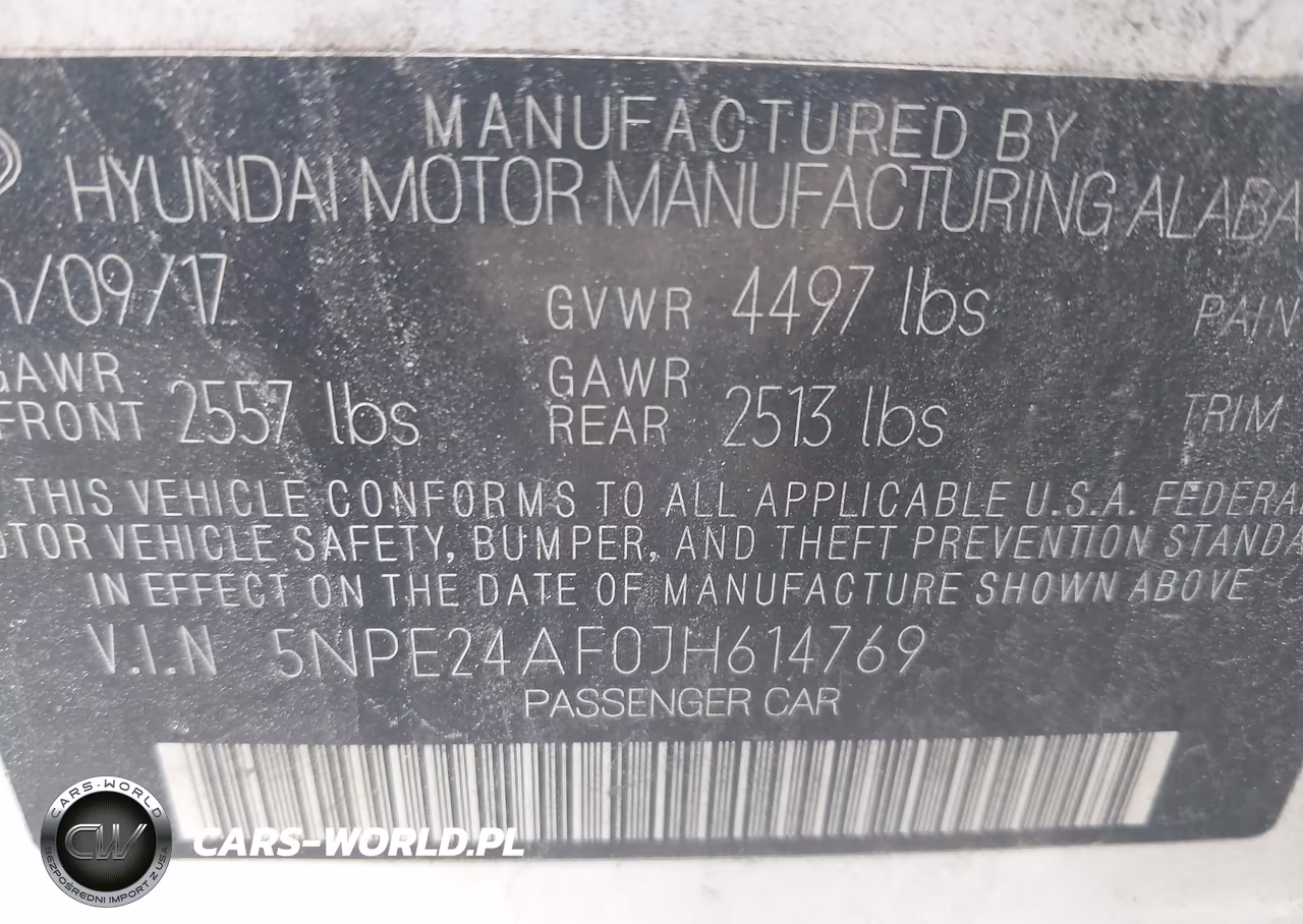 2018 Hyundai Sonata Se VIN:5NPE24AF0JH614769 - 9