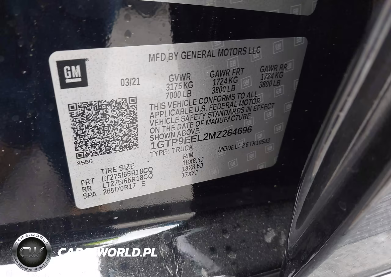 2021 GMC Sierra 1500 4Wd Short Box At4 VIN:1GTP9EEL2MZ264696 - 9