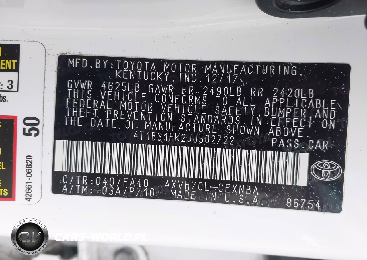 2018 Toyota Camry Hybrid Le VIN:4T1B31HK2JU502722 - 9