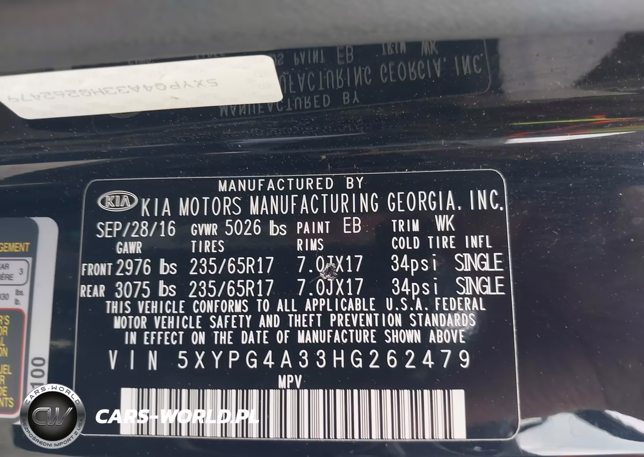 2017 Kia Sorento 2.4L Lx VIN:5XYPG4A33HG262479 - 9