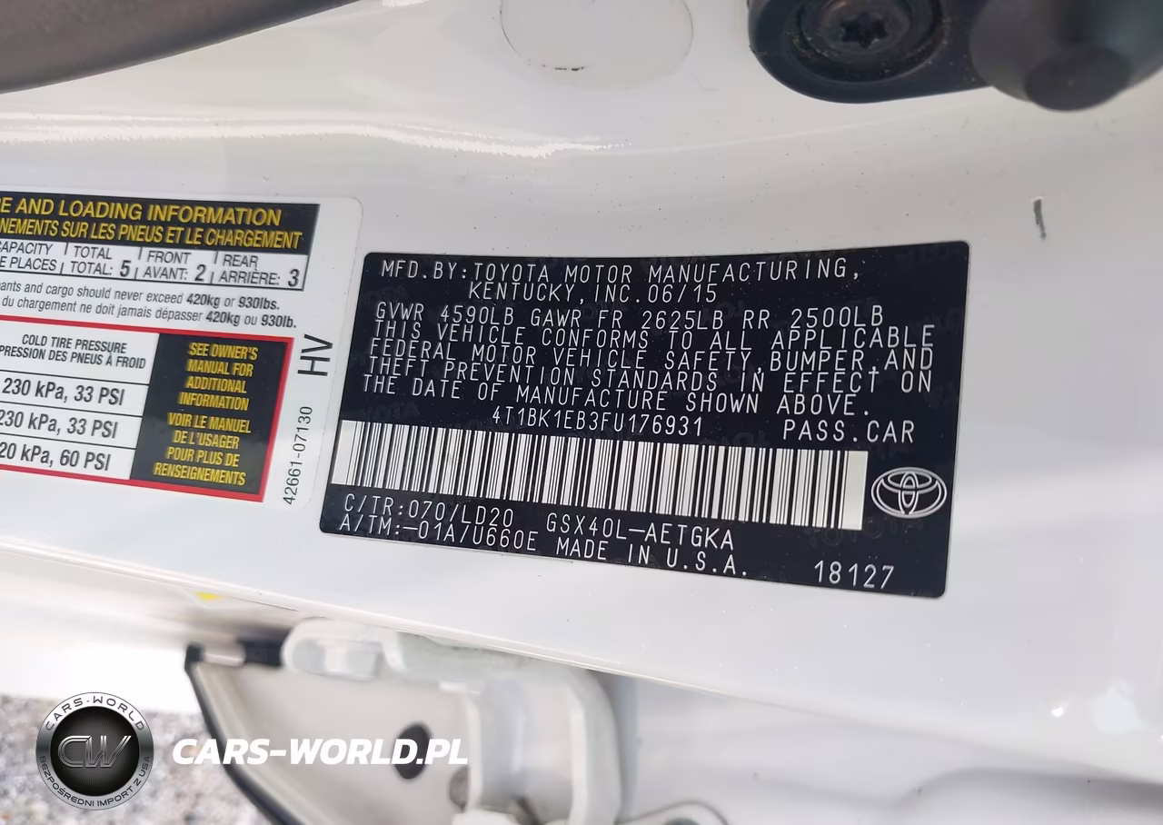 2015 Toyota Avalon Xle VIN:4T1BK1EB3FU176931 - 9
