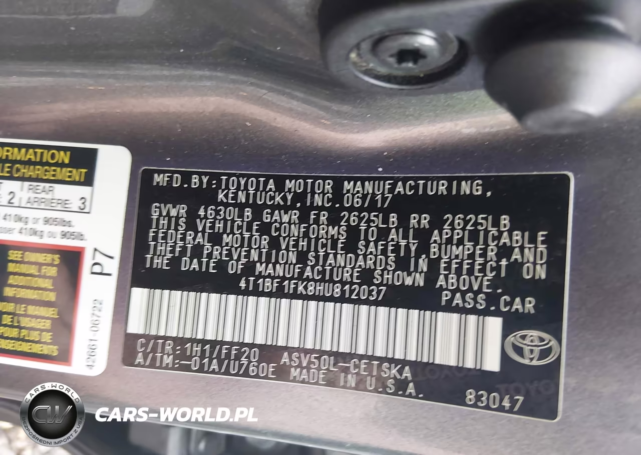 2017 Toyota Camry Se VIN:4T1BF1FK8HU812037 - 9