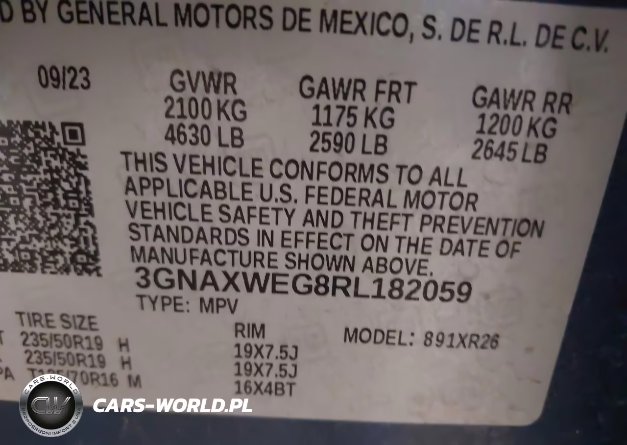 2024 Chevrolet Equinox Awd Rs VIN:3GNAXWEG8RL182059 - 9