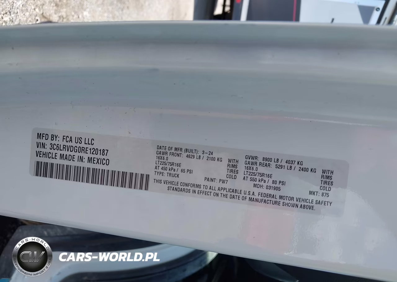 2024 Ram Promaster 2500 Tradesman High Roof 159 Wb W-Pass Seat VIN:3C6LRVDG0RE120187 - 8