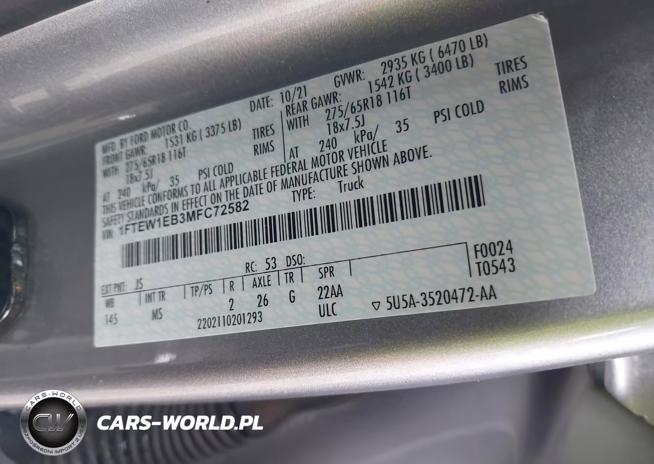 2021 Ford F-150 Xlt VIN:1FTEW1EB3MFC72582 - 9
