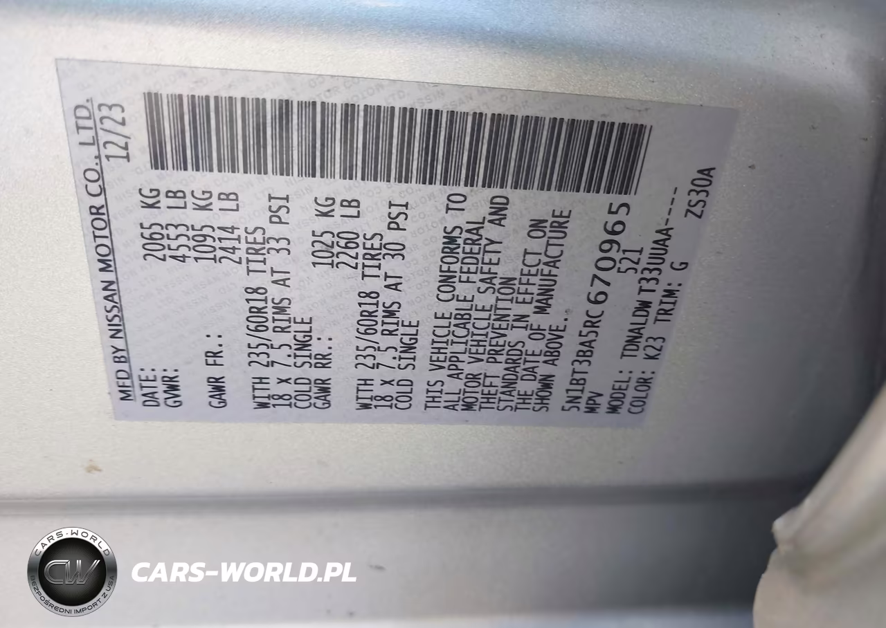 2024 Nissan Rogue Sv Fwd VIN:5N1BT3BA5RC670965 - 9