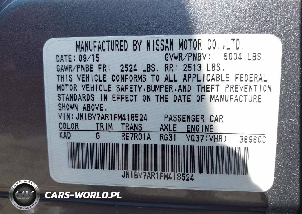2015 Infiniti Q50 Premium VIN:JN1BV7AR1FM418524 - 9