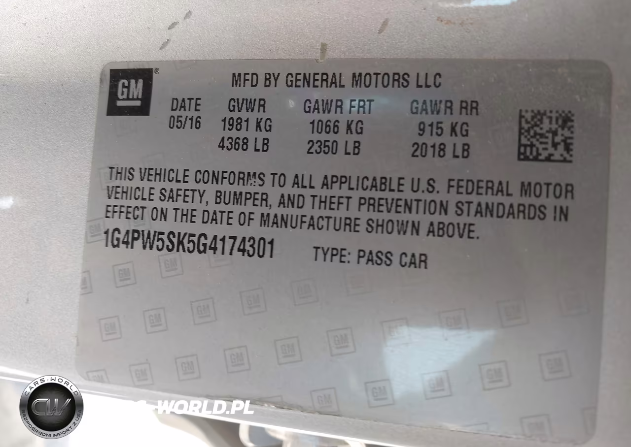 2016 Buick Verano Sport Touring Group VIN:1G4PW5SK5G4174301 - 9