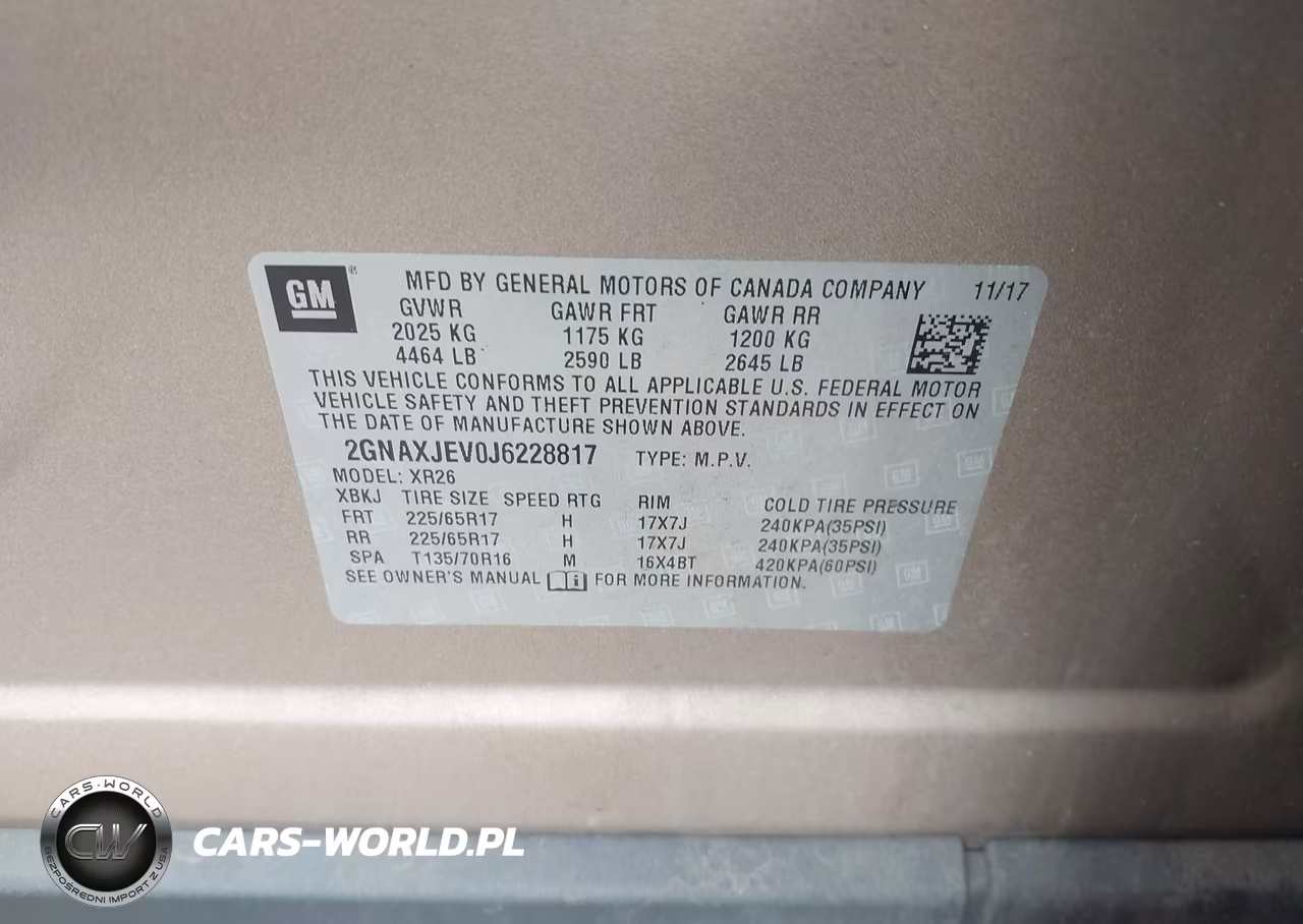 2018 Chevrolet Equinox Lt VIN:2GNAXJEV0J6228817 - 9