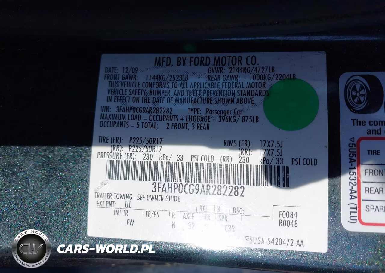2010 Ford Fusion Sel VIN:3FAHP0CG9AR282282 - 9
