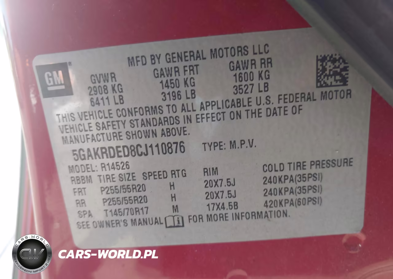 2012 Buick Enclave Premium VIN:5GAKRDED8CJ110876 - 9