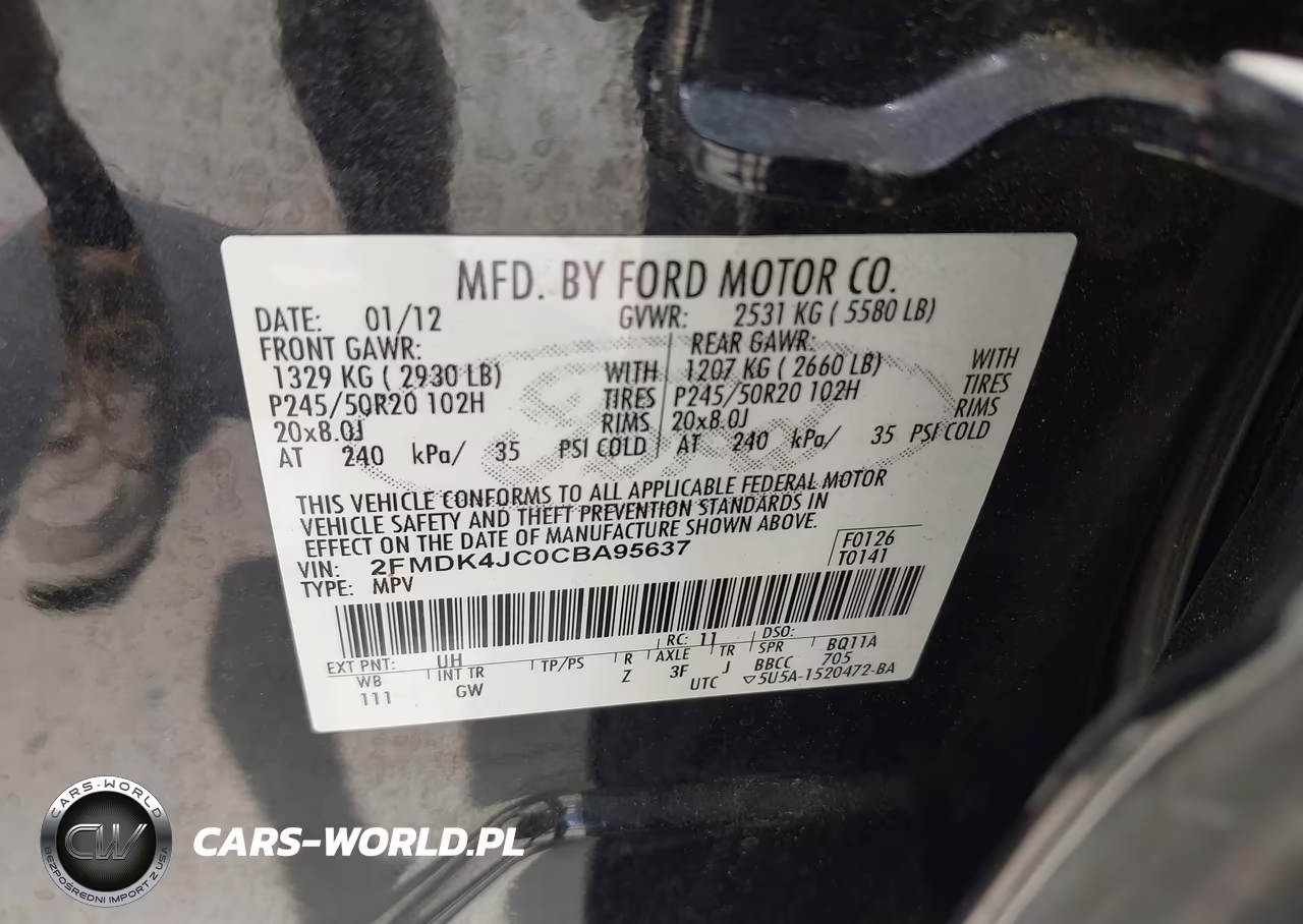 2012 Ford Edge Sel VIN:2FMDK4JC0CBA95637 - 9