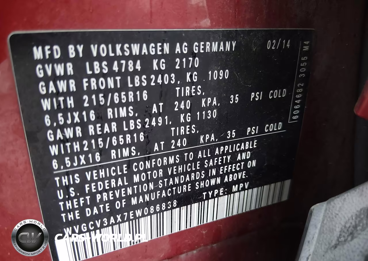 2014 Volkswagen Tiguan S VIN:WVGCV3AX7EW086838 - 9