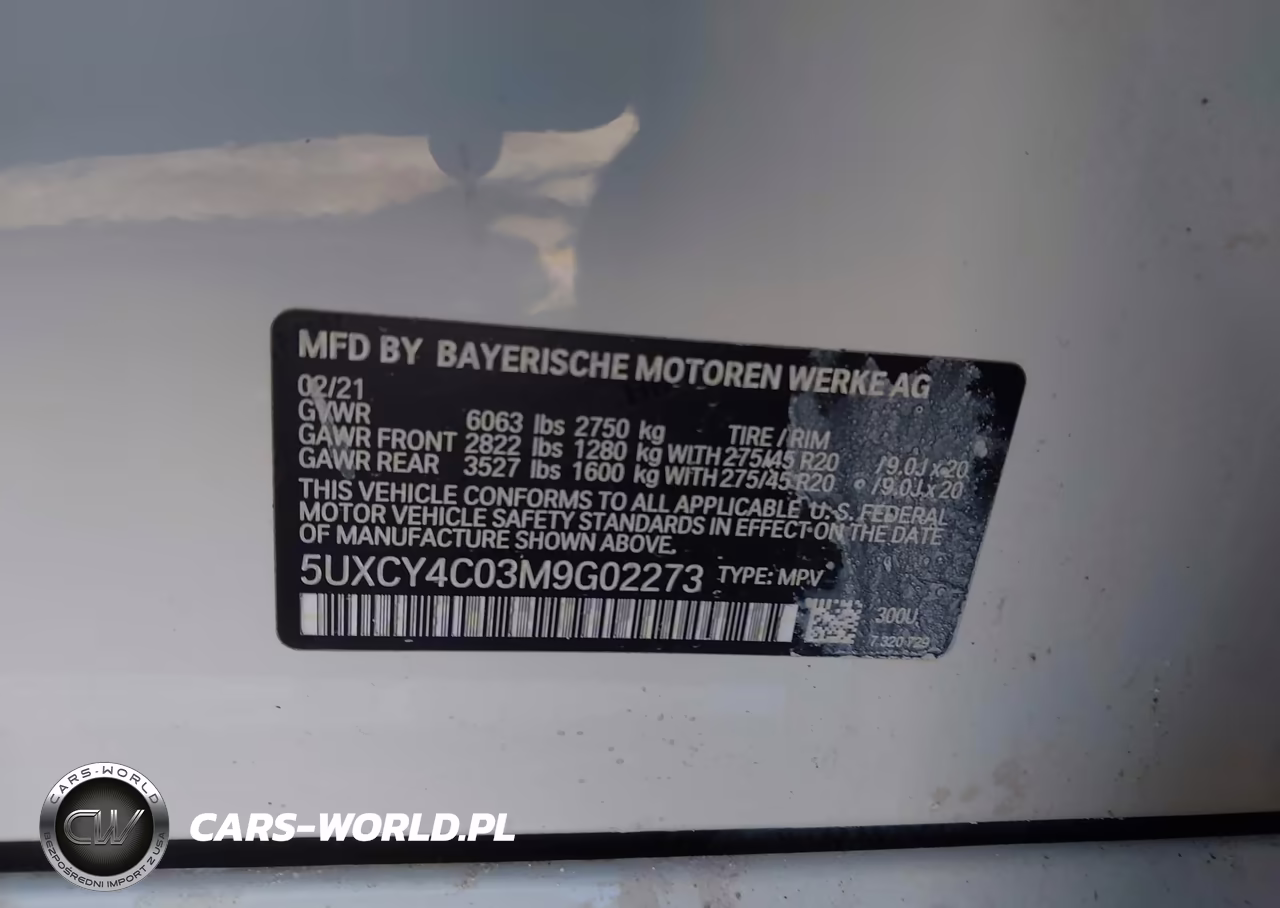 2021 BMW X6 Sdrive40I VIN:5UXCY4C03M9G02273 - 9
