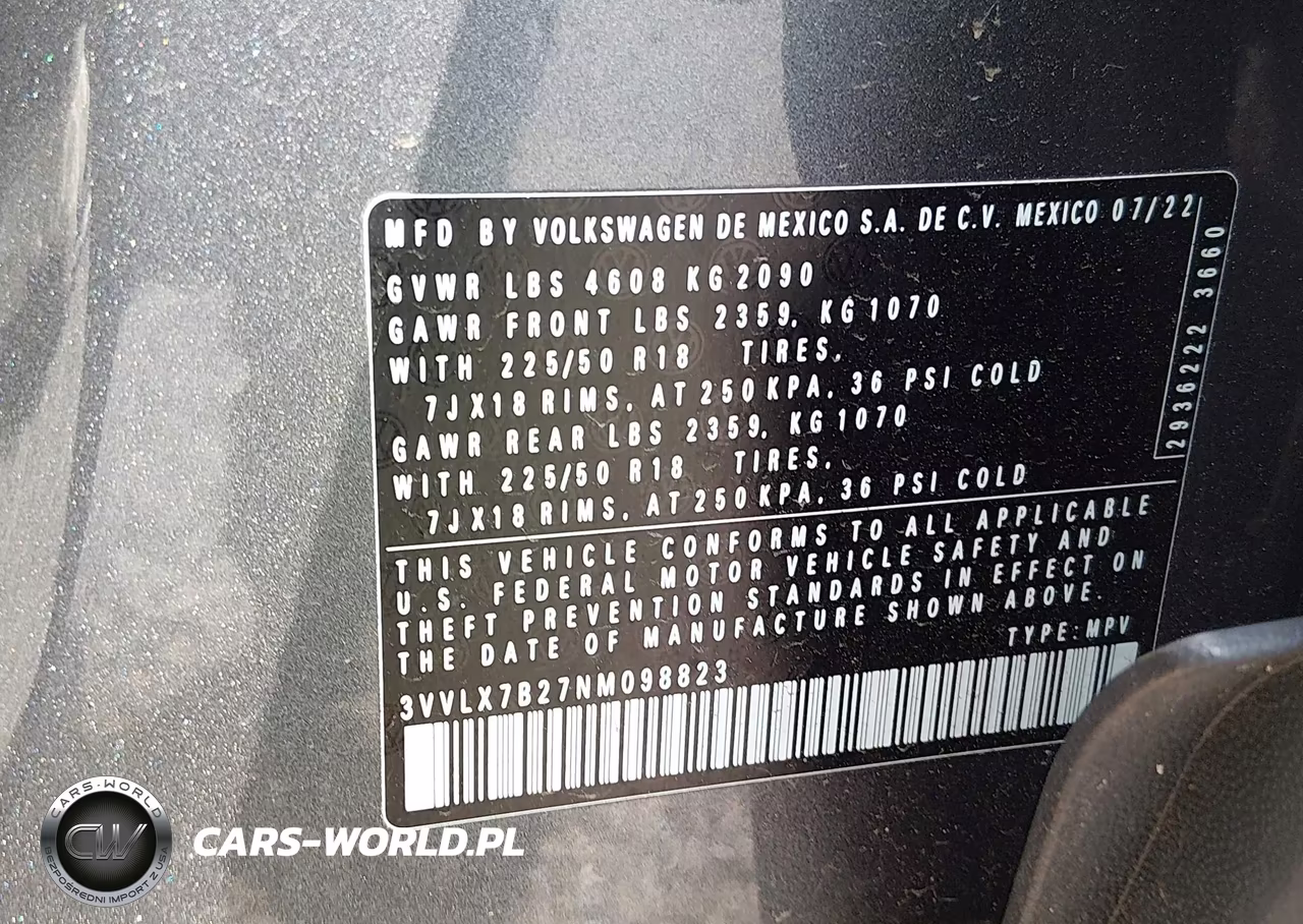 2022 Volkswagen Taos 1.5T Se VIN:3VVLX7B27NM098823 - 9