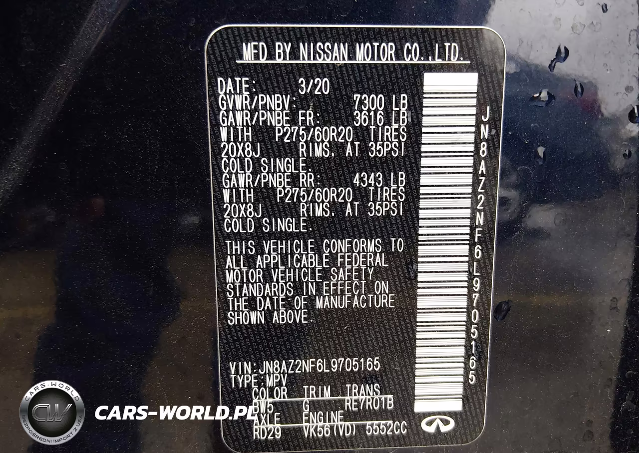 2020 Infiniti Qx80 Luxe VIN:JN8AZ2NF6L9705165 - 9