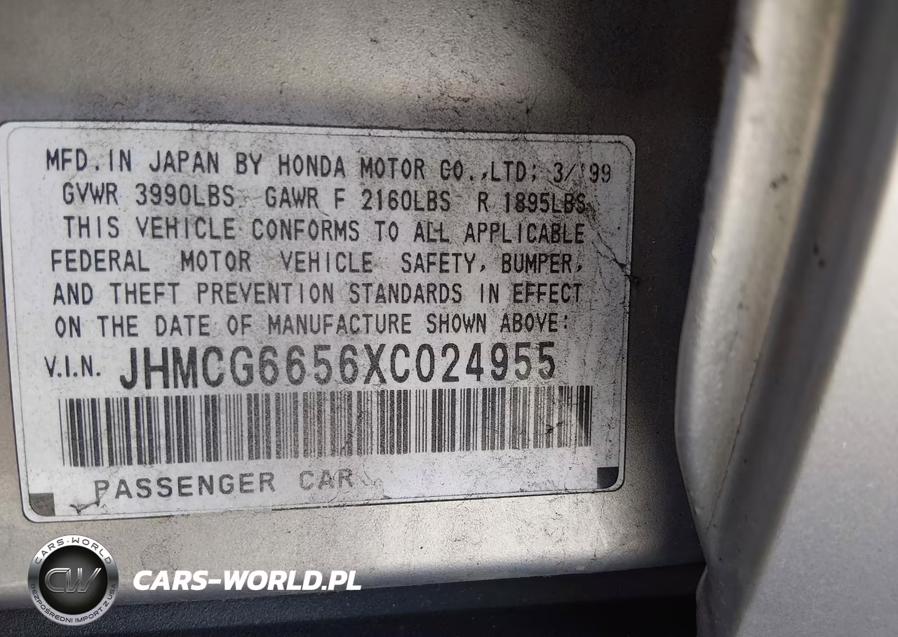 1999 Honda Accord Lx VIN:JHMCG6656XC024955 - 9