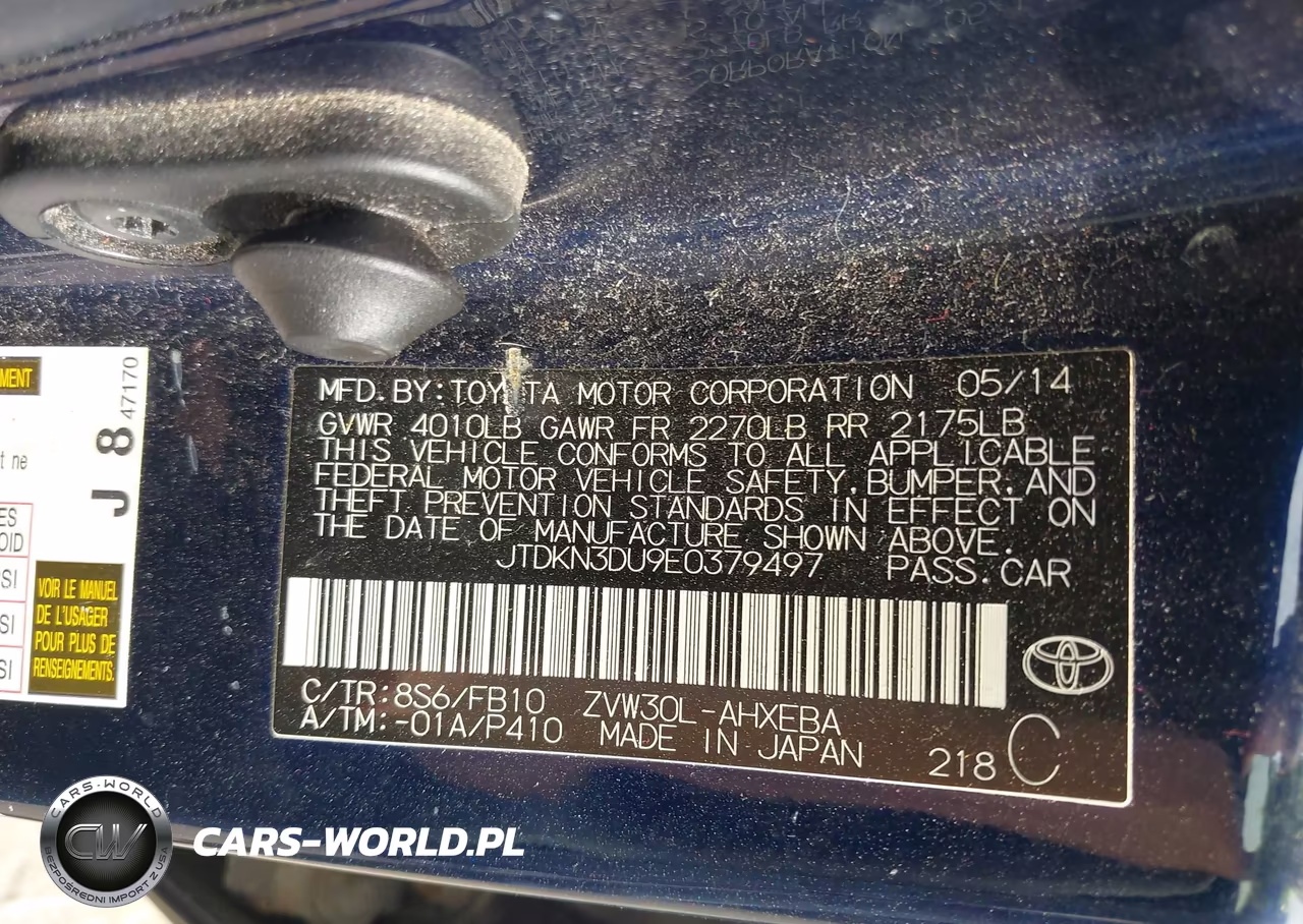 2014 Toyota Prius Three VIN:JTDKN3DU9E0379497 - 9