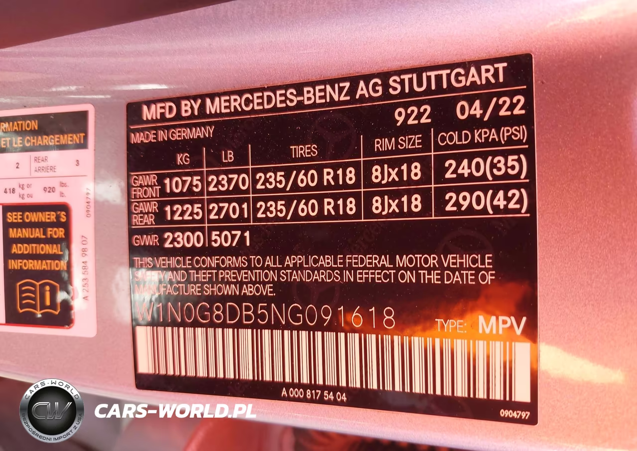 2022 Mercedes-Benz Glc 300 Suv VIN:W1N0G8DB5NG091618 - 9