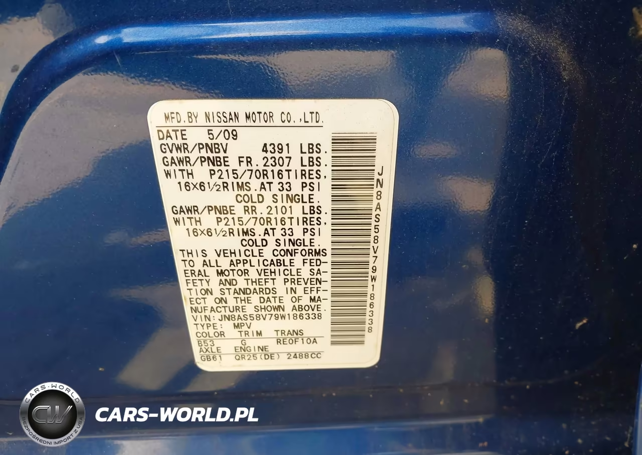 2009 Nissan Rogue S VIN:JN8AS58V79W186338 - 9