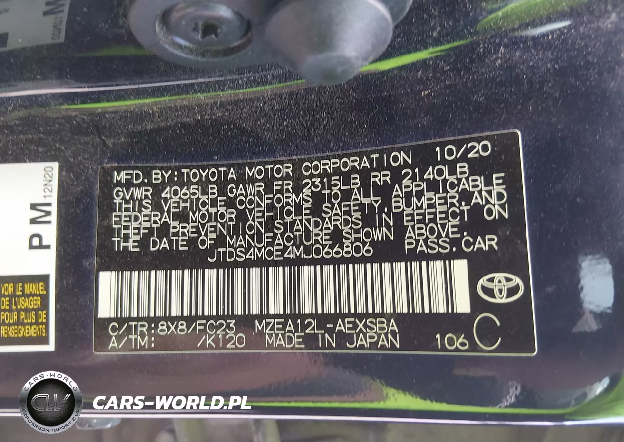2021 Toyota Corolla Se VIN:JTDS4MCE4MJ066806 - 9