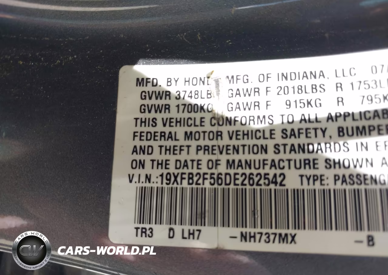 2013 Honda Civic Lx VIN:19XFB2F56DE262542 - 9