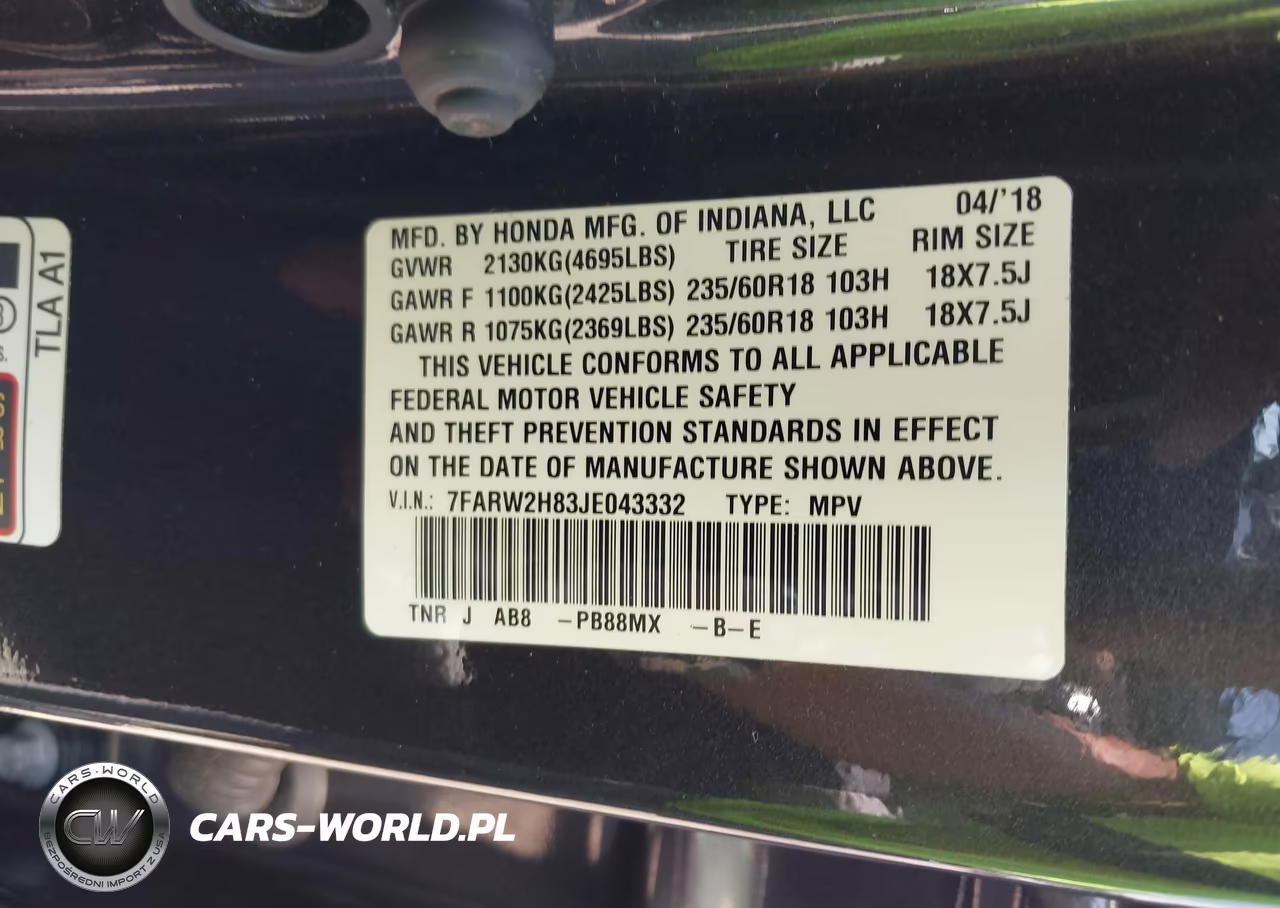 2018 Honda Cr-V Ex-L-Ex-L Navi VIN:7FARW2H83JE043332 - 9