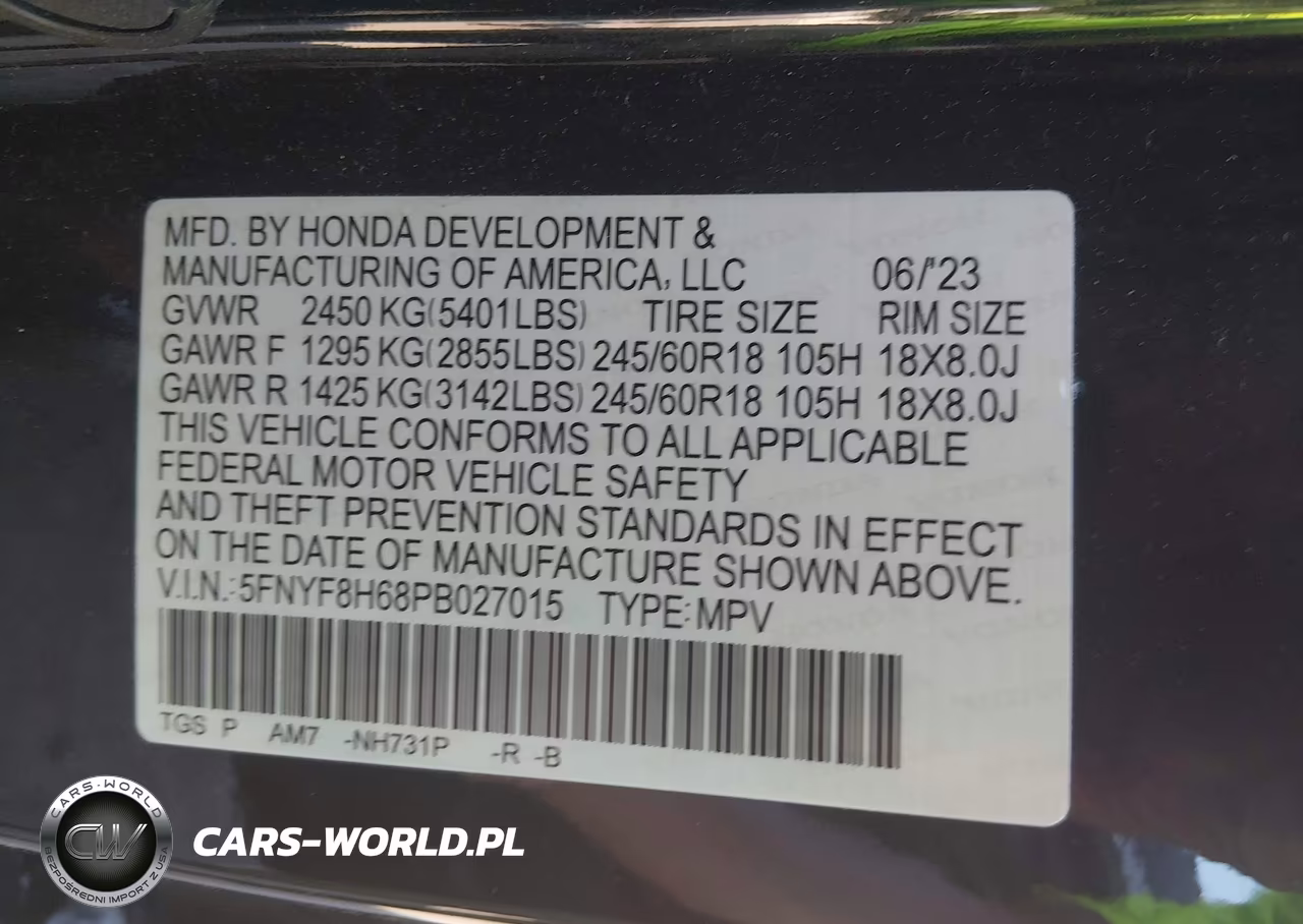 2023 Honda Passport Awd Trailsport VIN:5FNYF8H68PB027015 - 9