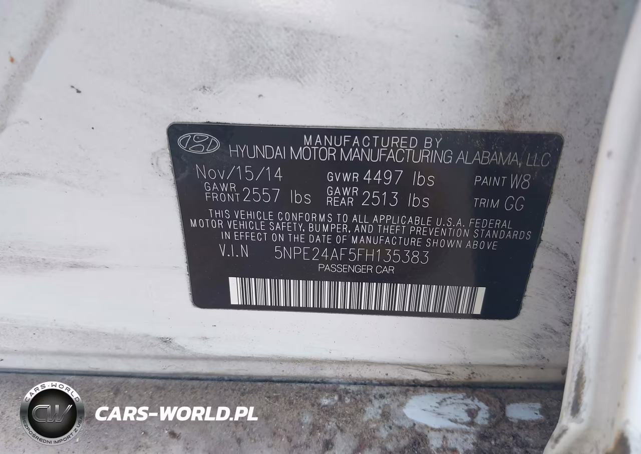 2015 Hyundai Sonata Se VIN:5NPE24AF5FH135383 - 9
