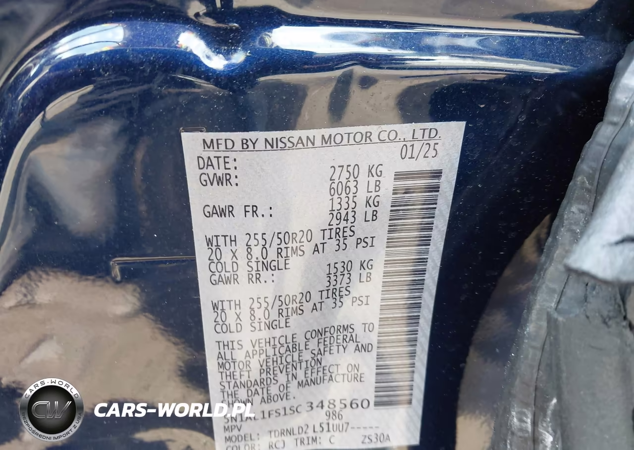 2025 Infiniti Qx60 Luxe Awd VIN:5N1AL1FS1SC348560 - 9