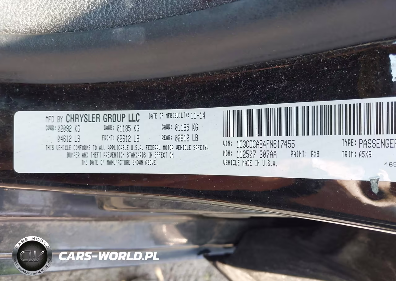 2015 Chrysler 200 Limited VIN:1C3CCCAB4FN617455 - 9