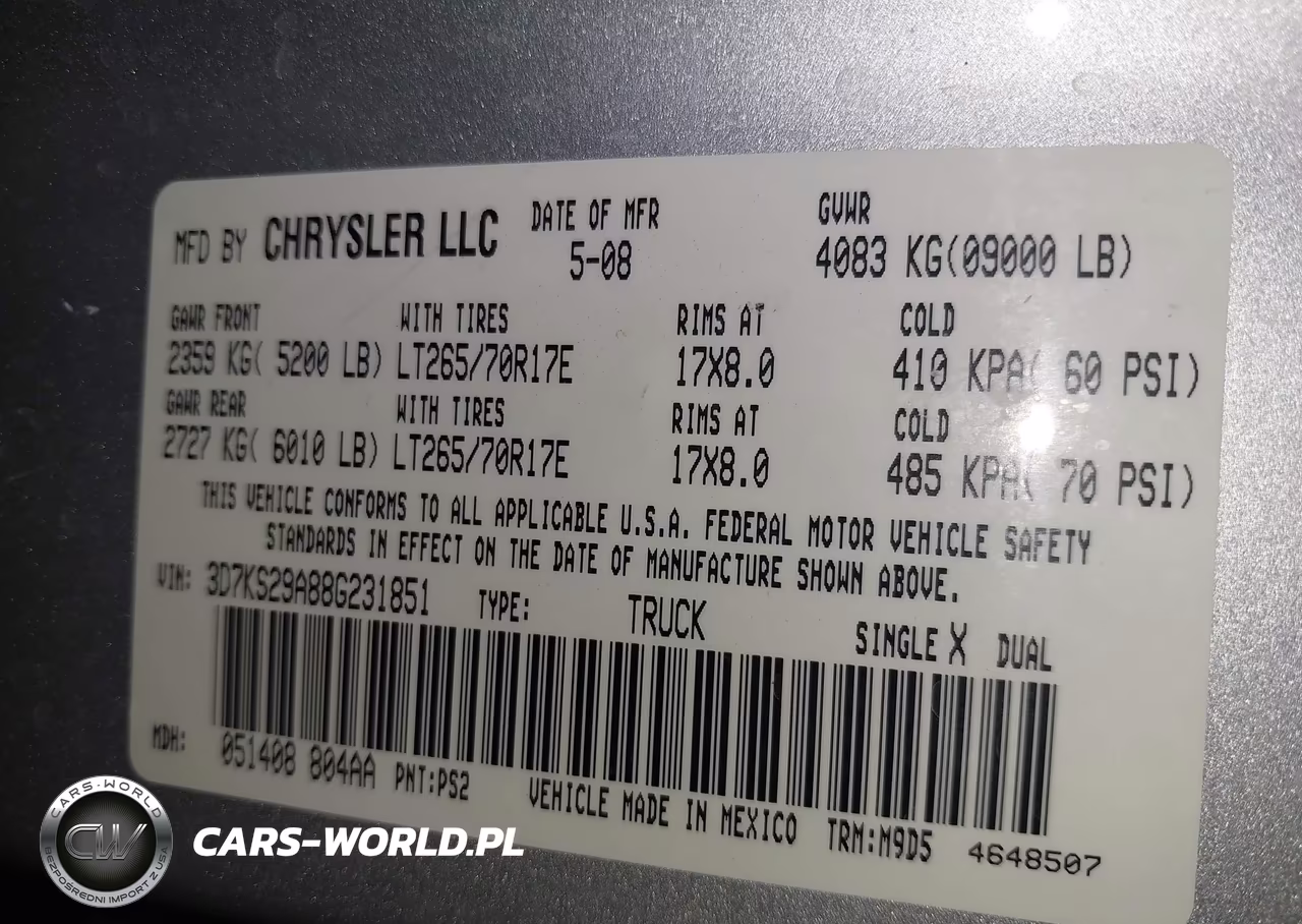 2008 Dodge Ram 2500 Sxt-Slt VIN:3D7KS29A88G231851 - 9