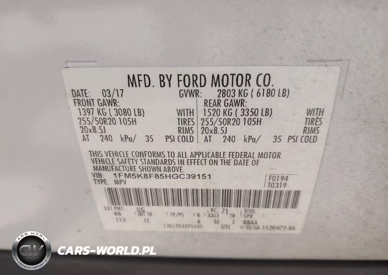 2017 Ford Explorer Limited VIN:1FM5K8F85HGC39151 - 9