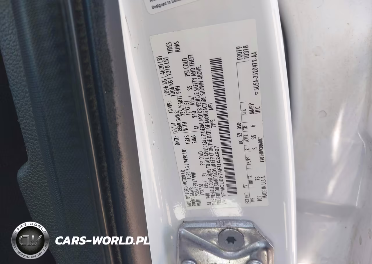 2015 Ford Escape S VIN:1FMCU0F74FUA24997 - 9